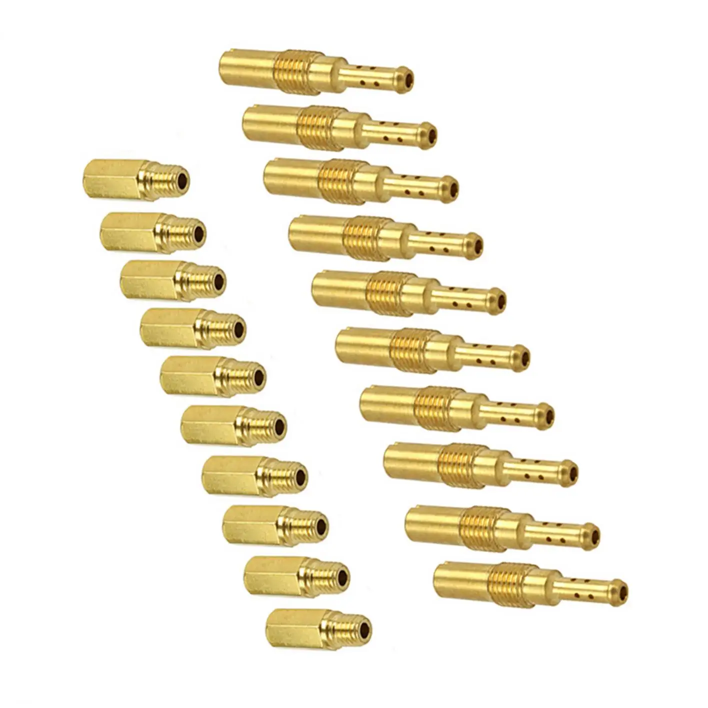 20pcs/set Motorcycle Carburetor Nozzle 10pcs Slow Jets Brass Main Gate Jets for SUDCO KOSO OKO PWK PWM PE Injector Nozzle