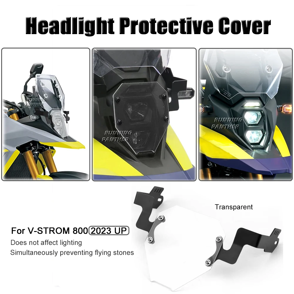 

Motorcycle Accessories Headlight Protector Acrylic Transparent Covers For SUZUKI V-STROM 800 DE 800 de V-Strom 800DE 2023 2024