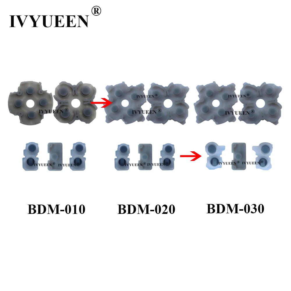IVYUEEN for PlayStation 5 PS5 Slim Controller Conductive Rubber Adhesive Button Pad Keypads for DualSense BDM 010 020 030