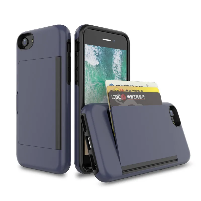 For iPhone 18 Pro Max 17 16 15 14 13 12 11 XS XR SE 2022  6 7 8 Plus Case Candy Color Card Slots Cover Business Capa