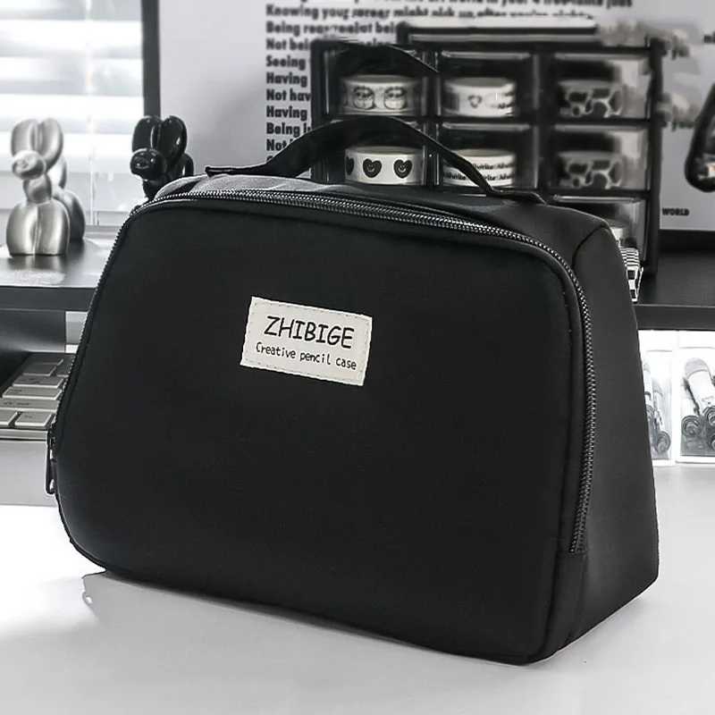 Borsa cosmetica da viaggio in pelle di grande capacità custodia portatile per il trucco delle donne borse per la conservazione dell\'organizzatore di