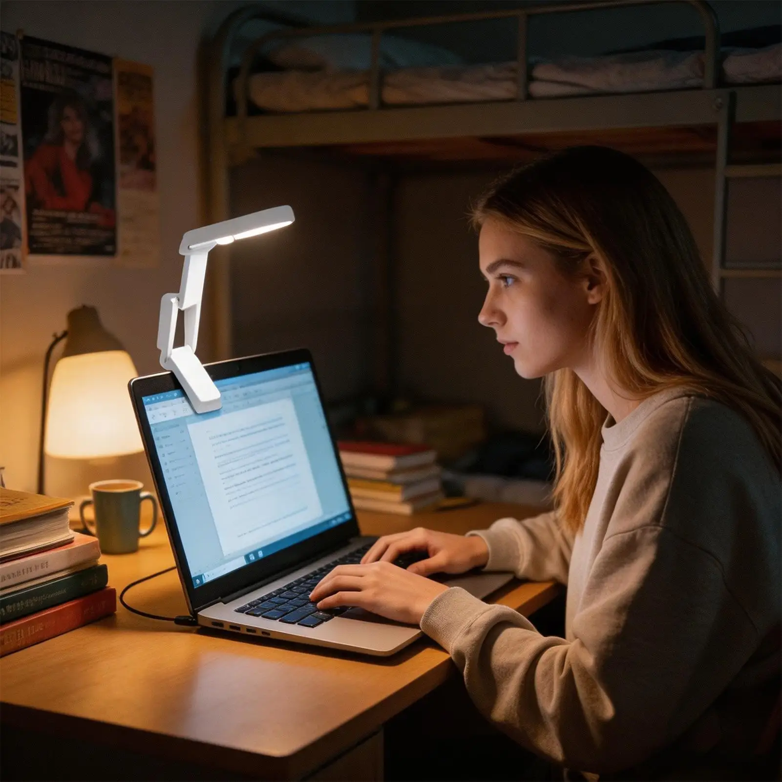 Clip On Reading Light Foldable Portable USB Rechargeable Read Lamp Small USB Book Light For Bedside Bedroom Study Home School