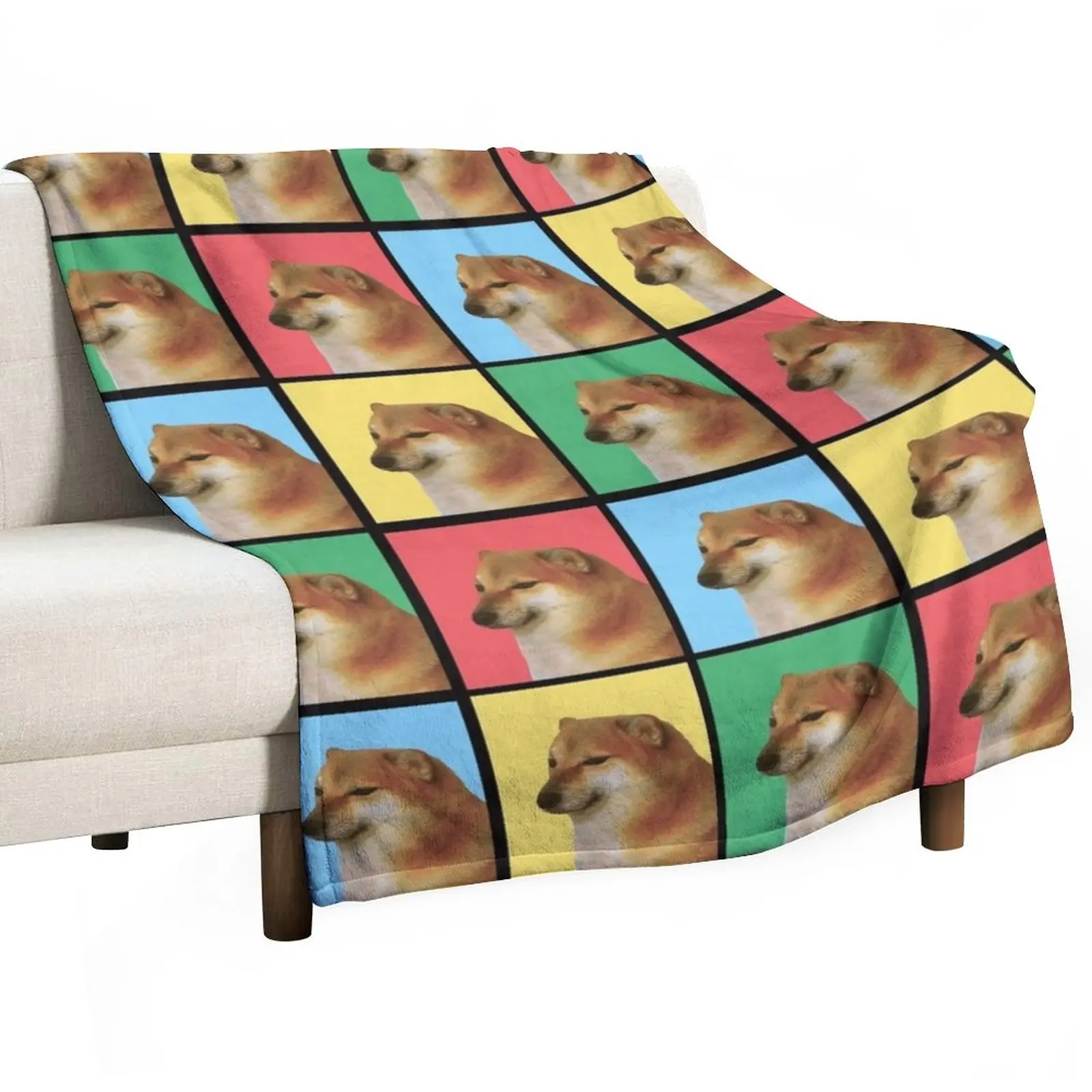 

New Cheems - Doge Cover Throw Blanket Shaggy Camping Plaid on the sofa Blankets