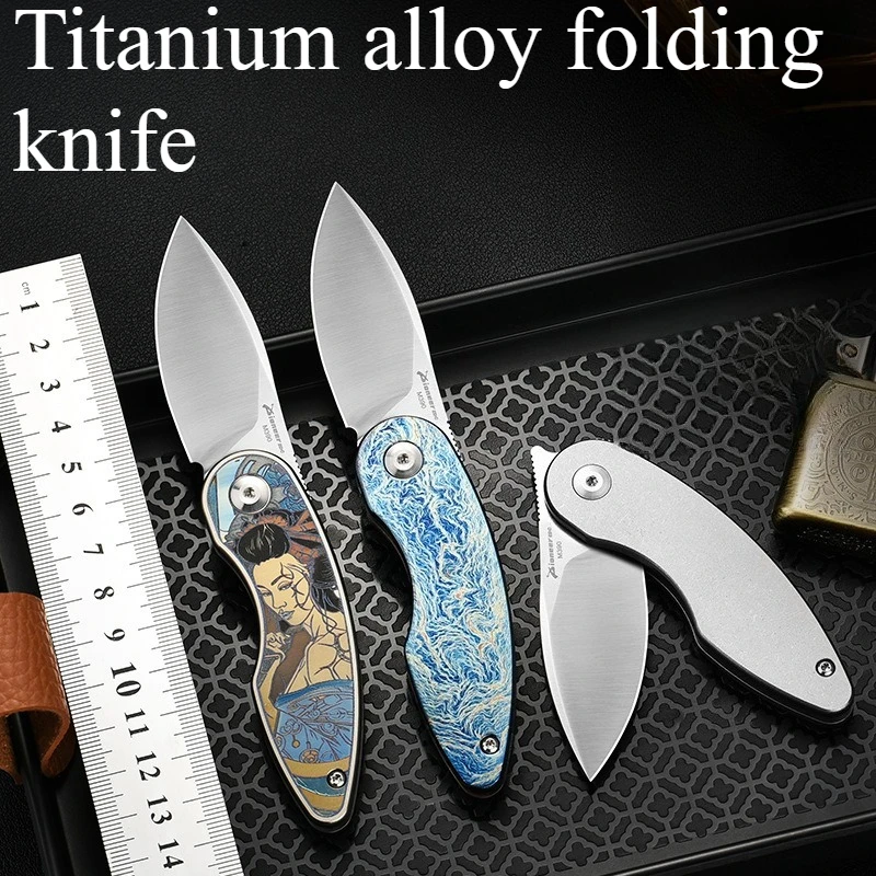

NEW Titanium Alloy Mini Multifunctional Portable Folding Knife Outdoor Survival EDC Tool