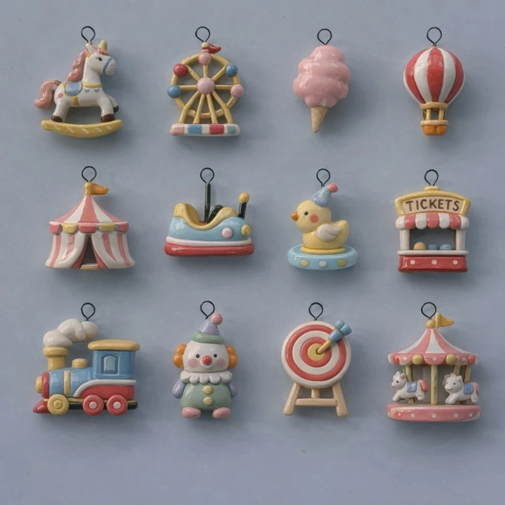 Neue Modische und Beliebte Vergnügungspark-Serie Karussell-Spielkonsole DIY Anhänger-Charms für Schmuck – Detail 2