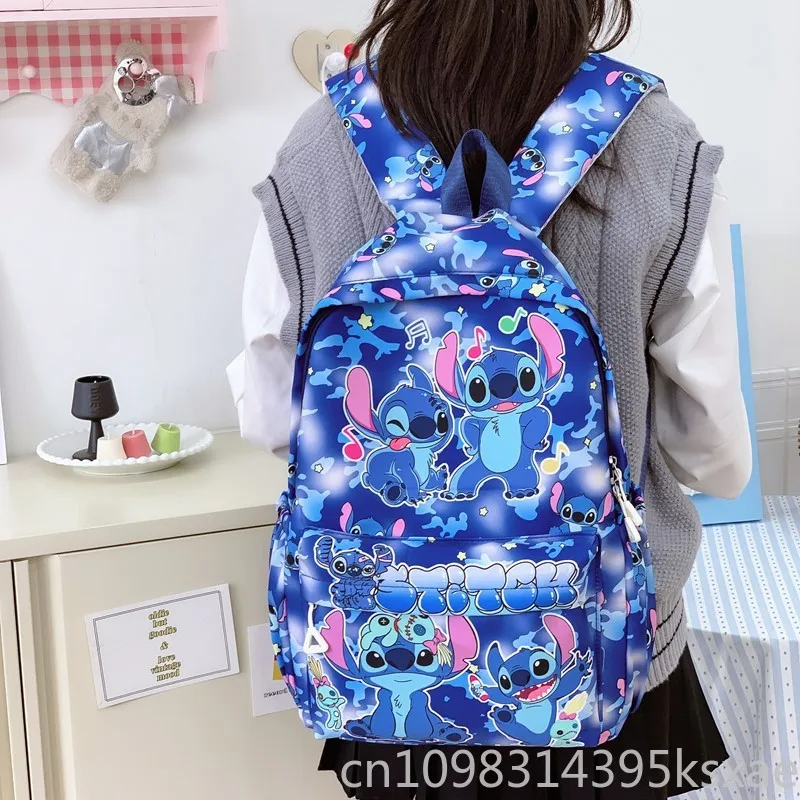 Disney Stitch Backpack for Kids Boys Girls School Students Nylon Large Capacity Cartoon Cute Daypack Travel