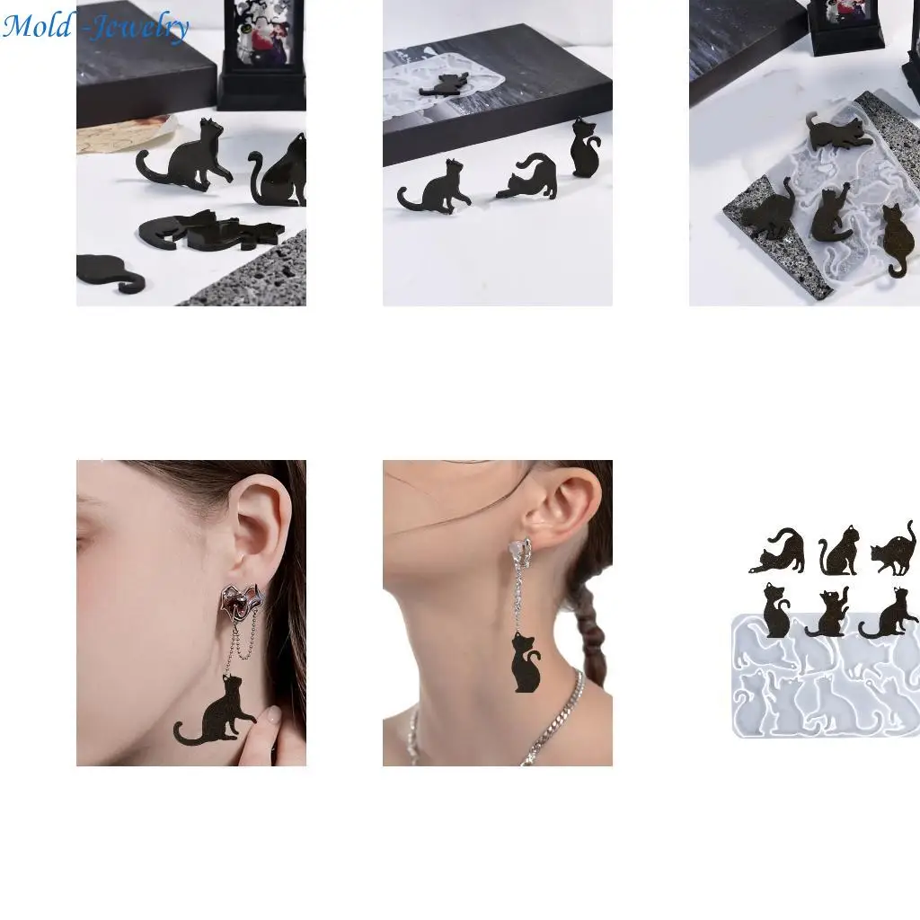 

69HB 8 Cavity Cats Pendant Silicone Mold Reusable And High Quality Accessory Molds For Creating Detailed And Glossy Crafts