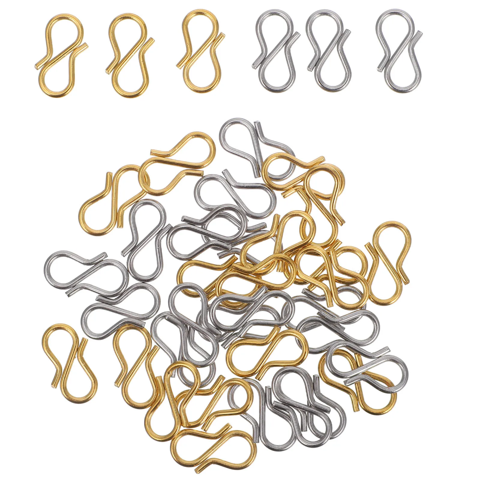 

40pcs S-Shaped Clasp Hooks Stainless Steel Jewelry Connectors For Diy Necklace Bracelet Making Extender Chain Clasp Repair Craft