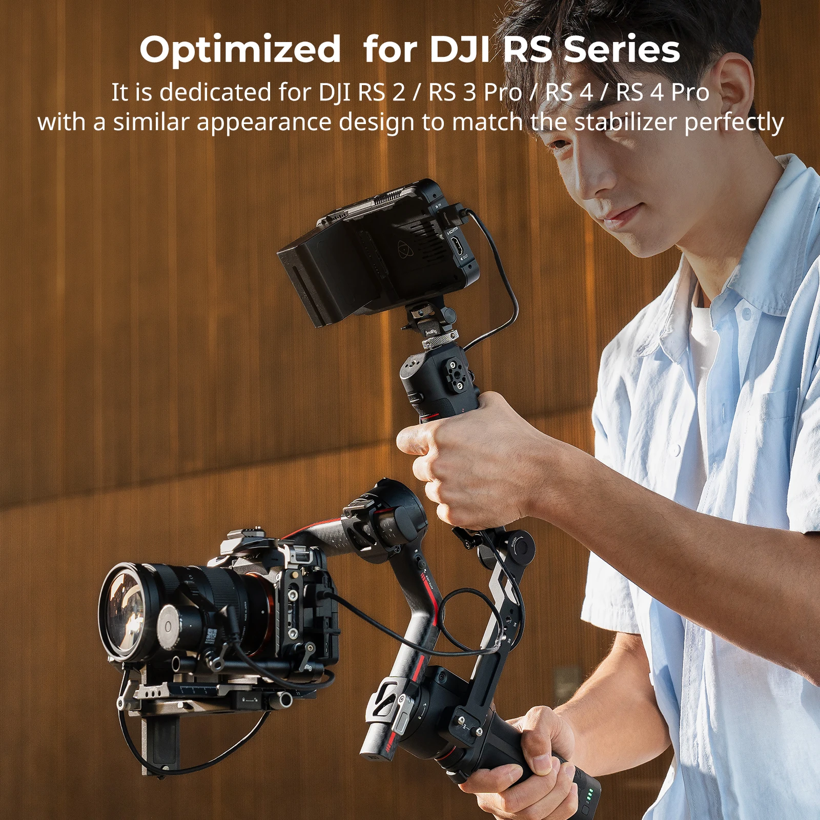 مقبض حبال التحكم في التركيز الصغير لـ DJI RS 2، RS 3 Pro، RS 4، RS 4 Pro مع التحكم في المصراع، التسجيل، تشغيل عصا التحكم