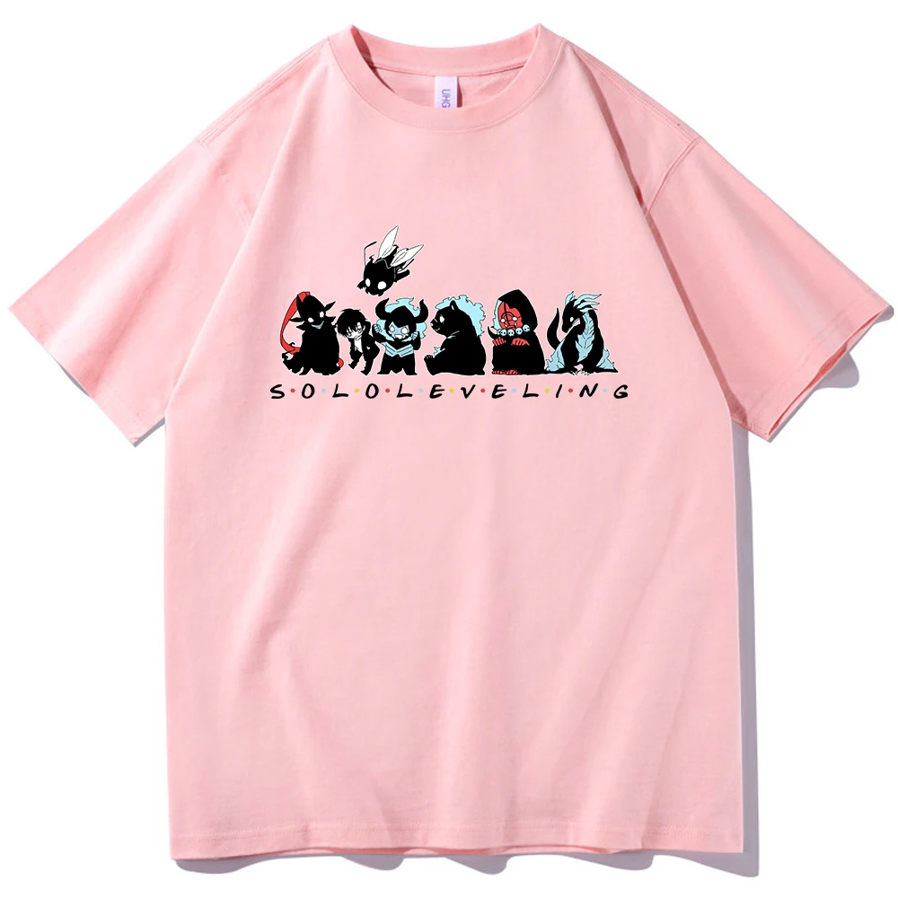 Anime Cute Solo Leveling T-shirt O-Neck Short Sleeve Shirts Fans Gift image 3