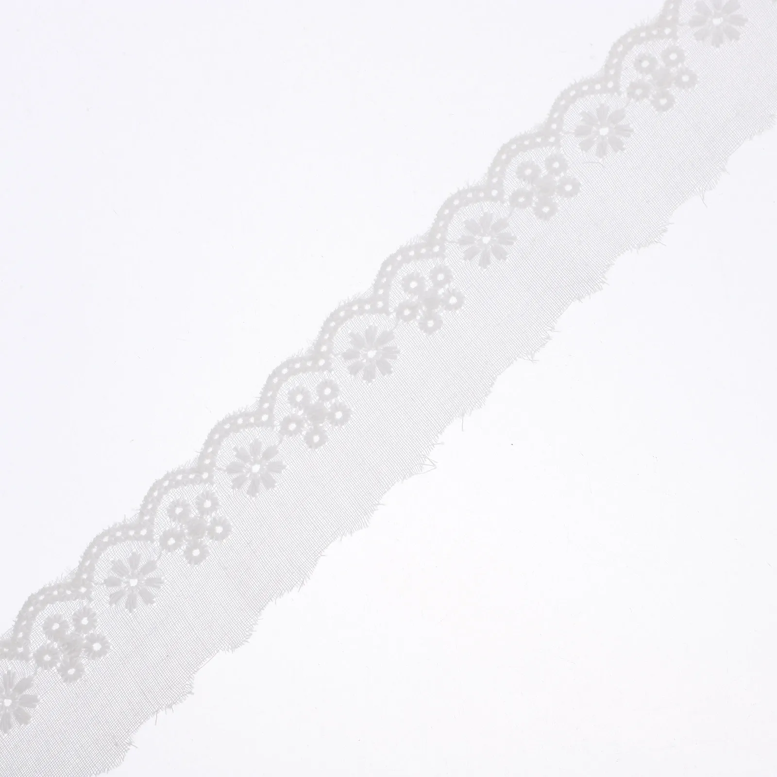 

Intricate Eyelet Lace Trim 3cm Cotton Material for DIY Sewing Crafts Home Decoration Elegant Scallop Design Eyelet Lace Trim