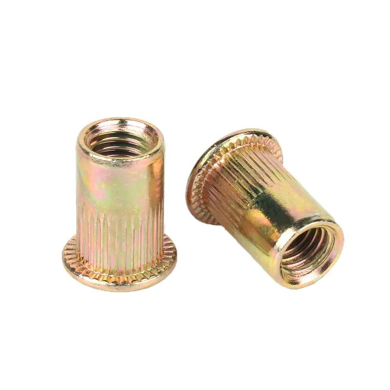 M3 M4 M5 M6 M8 M10 M12 Rändelmuttern Nietmutter Mutternkappe Kohlenstoffstahl Nietmutterkappe Senkkopf Flachkopf Gewindeeinsatz plattiert