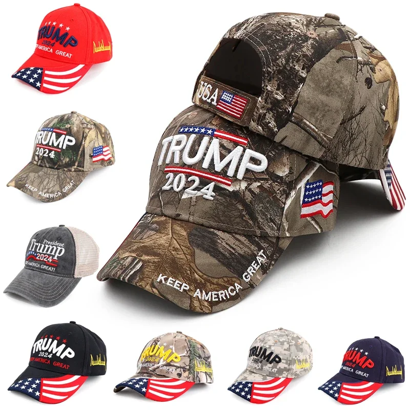 Hot Trump 2024 American Presidential Hat Make America Great Again Hat Donald Trump Republican Hat Cap MAGA Embroidered Mesh Cap