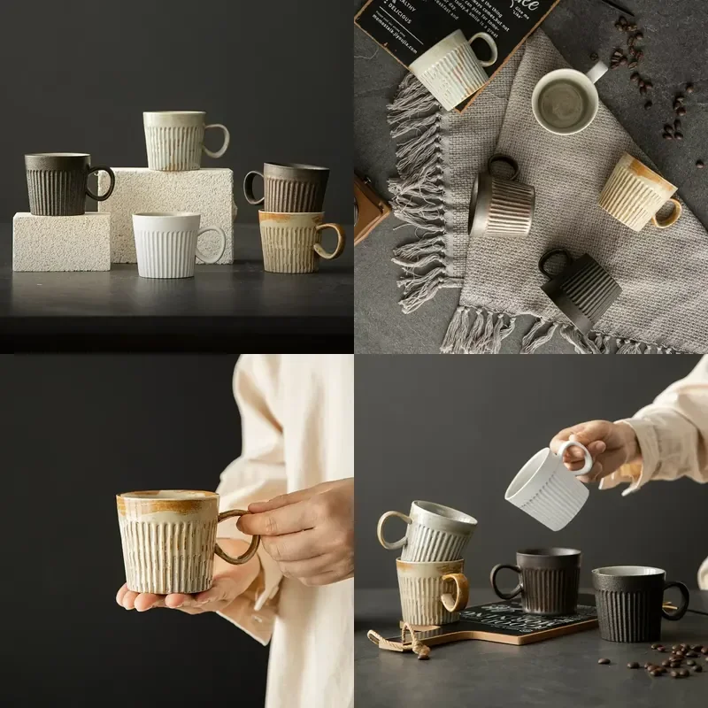 for Retro Rough Pottery Ceramic Coffee Cup 170ML