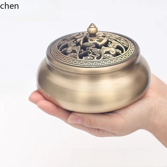 Cz extra large tripod copper incense burner for home indoor worship incense burner sandalwood antique tea ceremony xuande burner