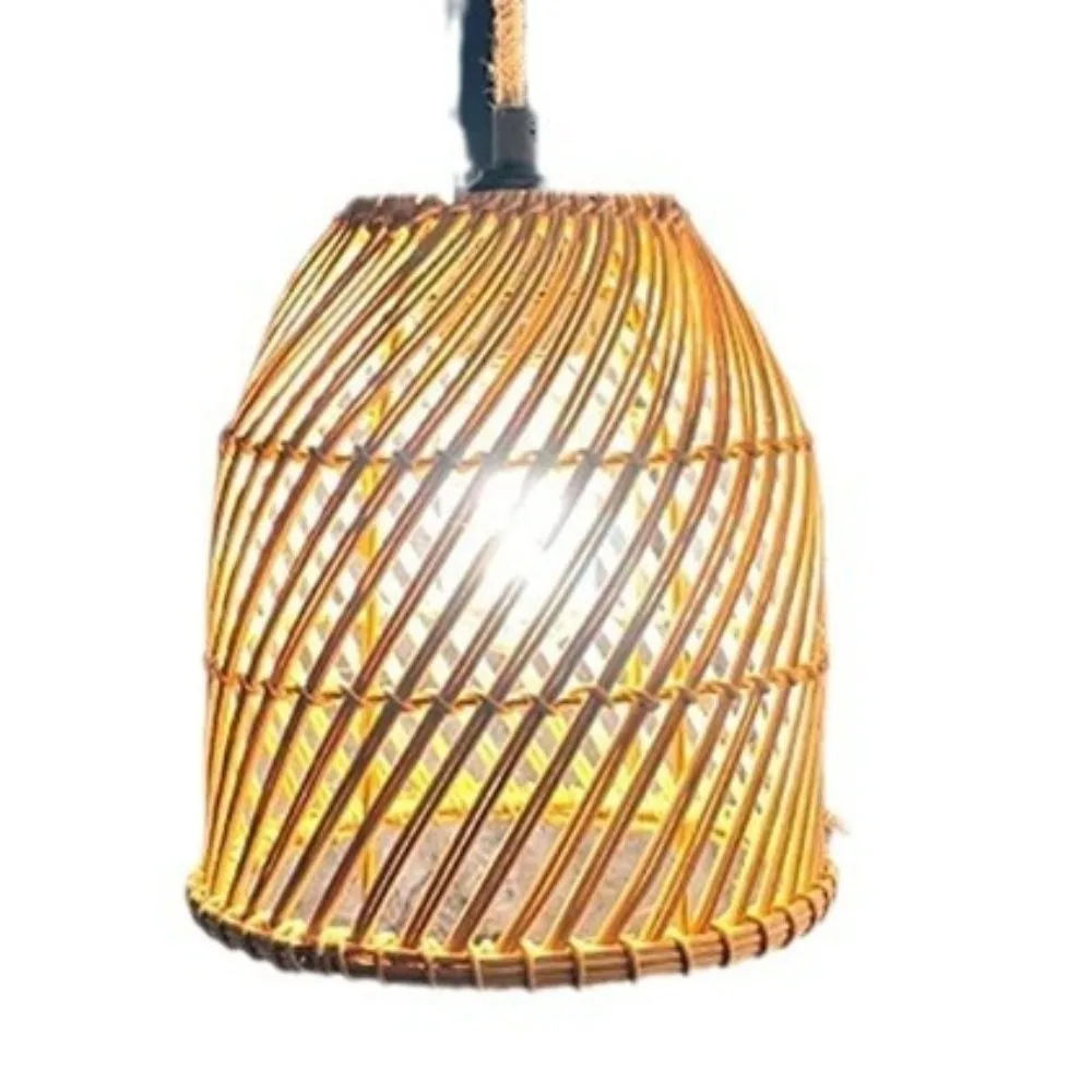 

20CM Plug-in Retro Bamboo Bedside Wall Lamp Dining Room Rattan Lamp Bedroom Farmhouse Country Interior Background Wall Wall Lamp