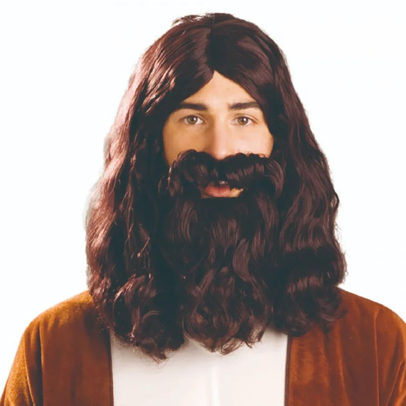 ローブ 大人男性用 コーヒー色 イエス ステージパフォーマンスコスチューム 司祭 伝道者 ロールプレイ パーティーウェア ポリエステル繊維100%