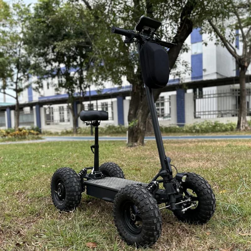 13inch 3000W 4 Wheel Electric Scooter Golf Cart One Person Backrest Golf Rack Rear Truck Carrier Basket