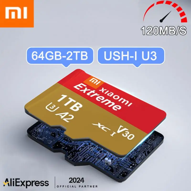 Оригинальная карта памяти Xiaomi 1 ТБ, 100 Мб/с, A2, SD-карта для камеры, 128 ГБ, 256 ГБ, Micro TF/SD-карта класс 10, фонарик 512 ГБ для телефона/планшета