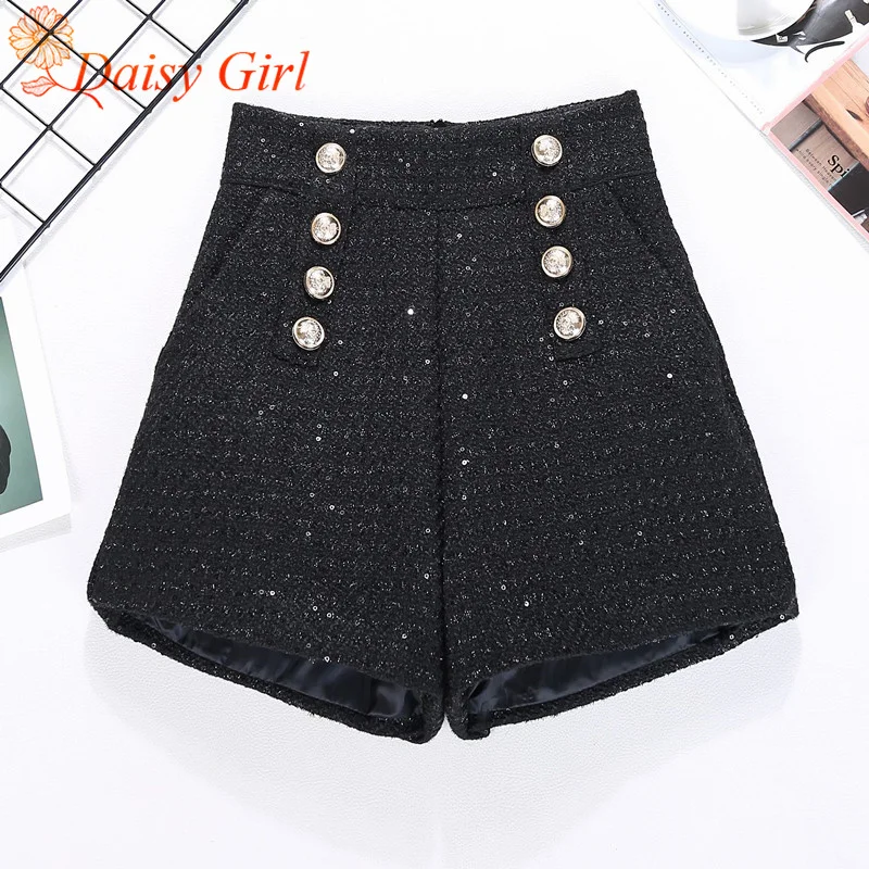 Nuovi pantaloni a gamba larga doppiopetto a gusto piccolo per ragazze con pantaloncini di seta brillante a vita alta e pantaloni versatili