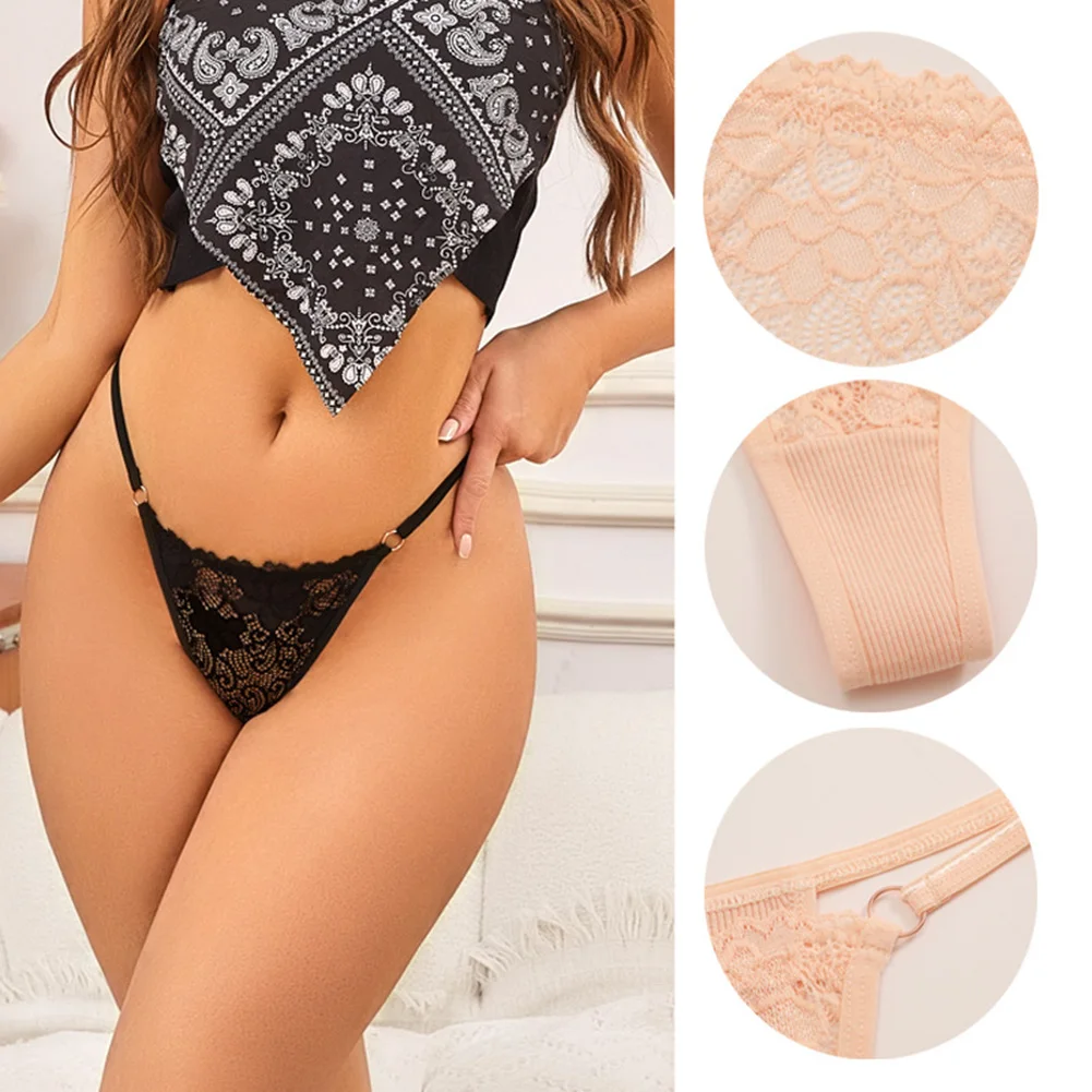 Дышащее нижнее белье, кружевные стринги, совершенно новая повседневная одежда с цветочным узором, средней эластичности, подходит для всех сезонов