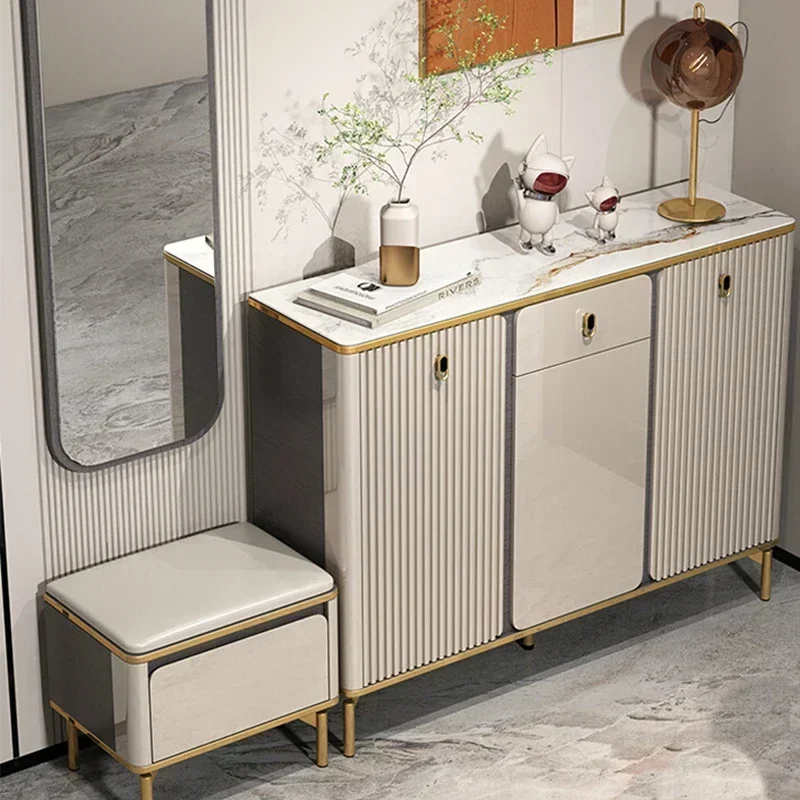 Good stuff Luxury Light Shoe Stand for Entrance Porch Modern Simple Space Saving Closet Living Room Furniture Design