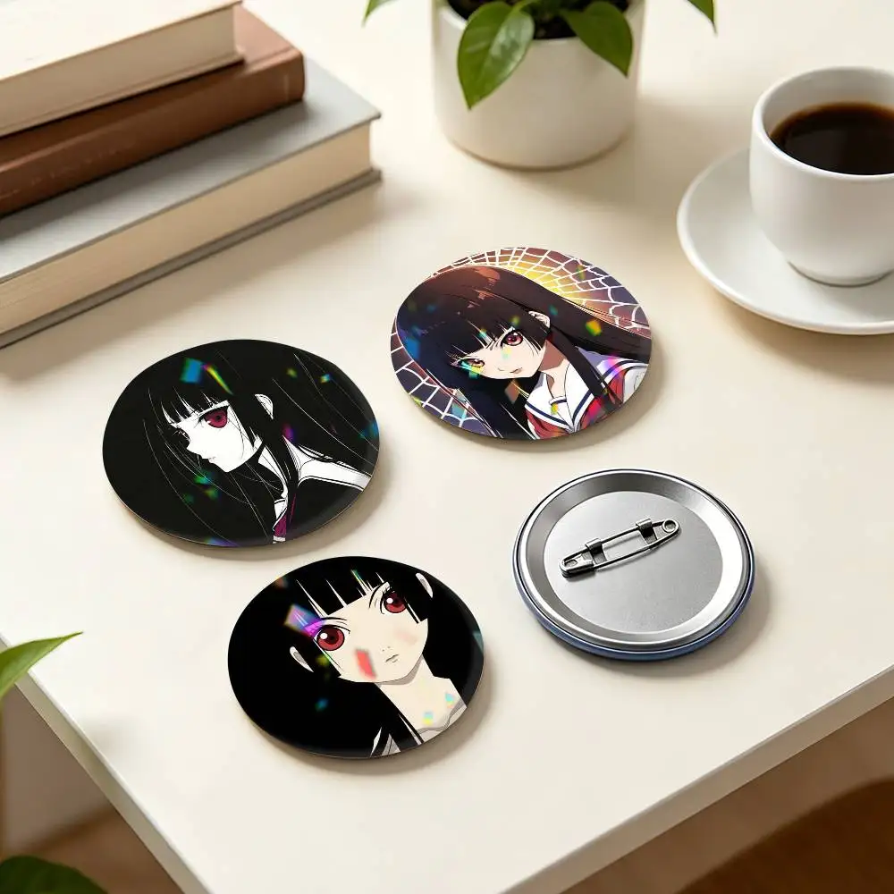 Dark Anime H-Hell Girl E-Enma A-Ai  25 32 44 58 75mm Badges Personalized Round Brooches Pins Accessory Gift