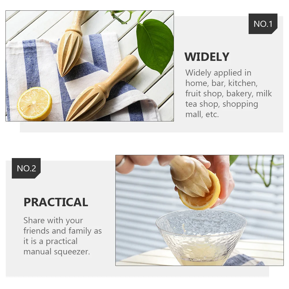 

1pc Wooden Lemon Reamer Hand Press Fruit Juicer Manual Citrus Squeezer Orange Reamer Kitchen Tool Dishwasher Safe Natural Wood
