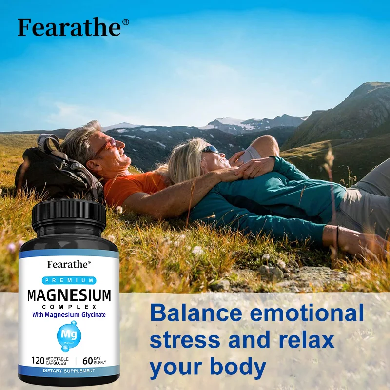 Magnesium Complex, Ultra Strength, Max Absorption, Magnesium Supplement for Nerves, Bone & Heart Health, Non-GMO, 120 Capsules