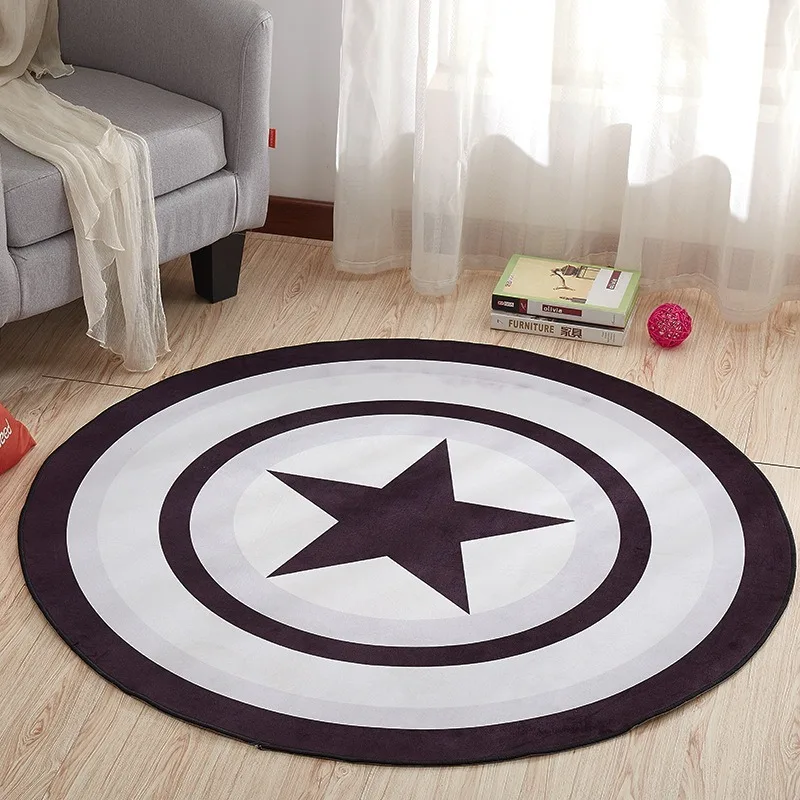 Circular Carpet with Simple and Modern Texture The Perfect Choice for Decorating Living Rooms and Bedrooms with Soft Cushions