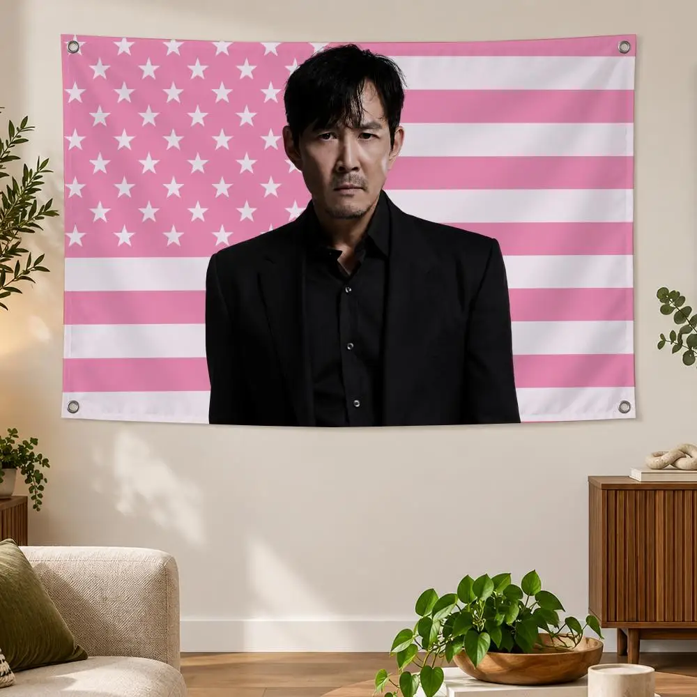 Actor Korean Film Television Cinema L-Lee Jung Jae Flags Banner Decor for Bedroom,Garden,Party,Club,Indoor Outdoor, Fan Gift