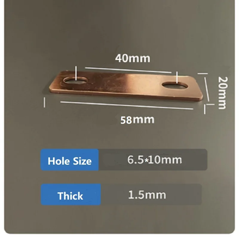 4 sztuk LiFepo4 baterii szyny złącze miedziane pasek klip polak kontakt 27/30/35/40/45/50mm Hole Pitch 20mm szerokość dla ogniw litowych