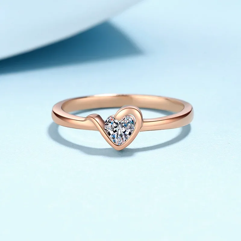 

Luxury 0.3ct Love Moissanite Diamond Ring for Girl, Platinum Pt950 Heart-shaped Ring Versatile Valentine's Day Gift Fine Jewelry