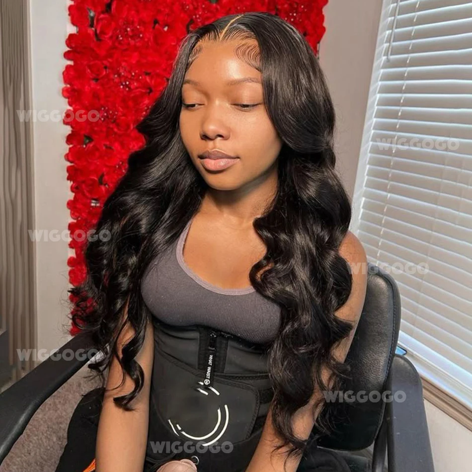 Wiggogo 30 40 Inch Loose Body Wave Lace Front Human Hair Wigs 13X6 Hd Lace Frontal Wig 13X4 Pre Plucked Wig For Black Women