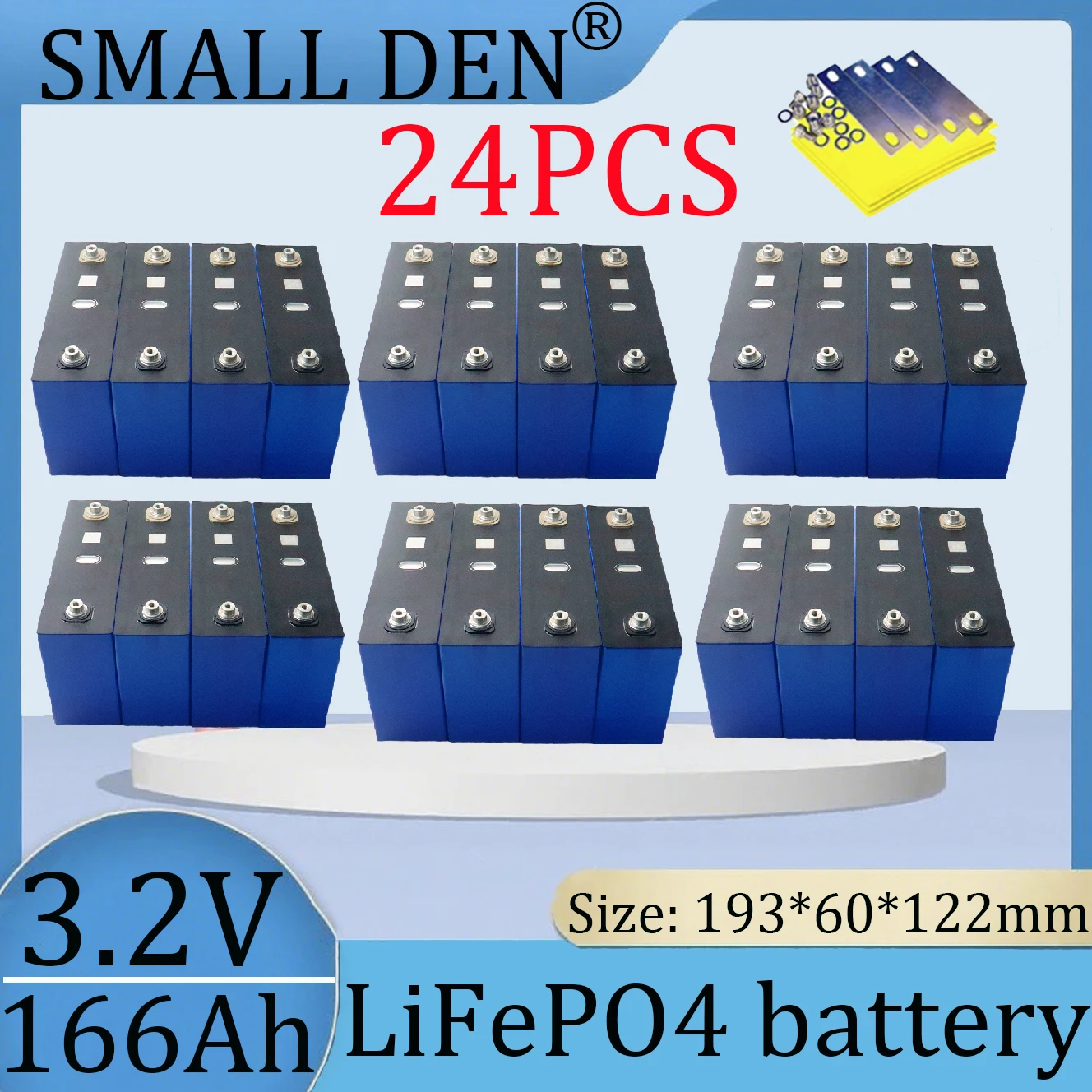 Nieuwe 24PCS 3.2V 166Ah 170Ah Lifepo4 Batterij Grote Capaciteit DIY 12V 24V 36V 48V jacht Toervoertuig Zonne-energie Opslag