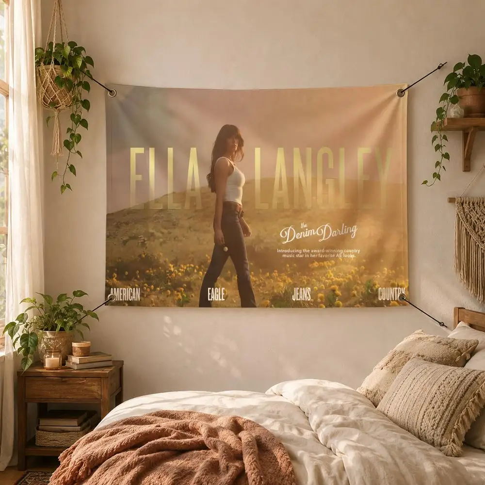 Country Singer E-Ella Langley Flags Decorative Flag Banner for Outdoor Garden Yard Camping Party Home Wall Hanging Decor