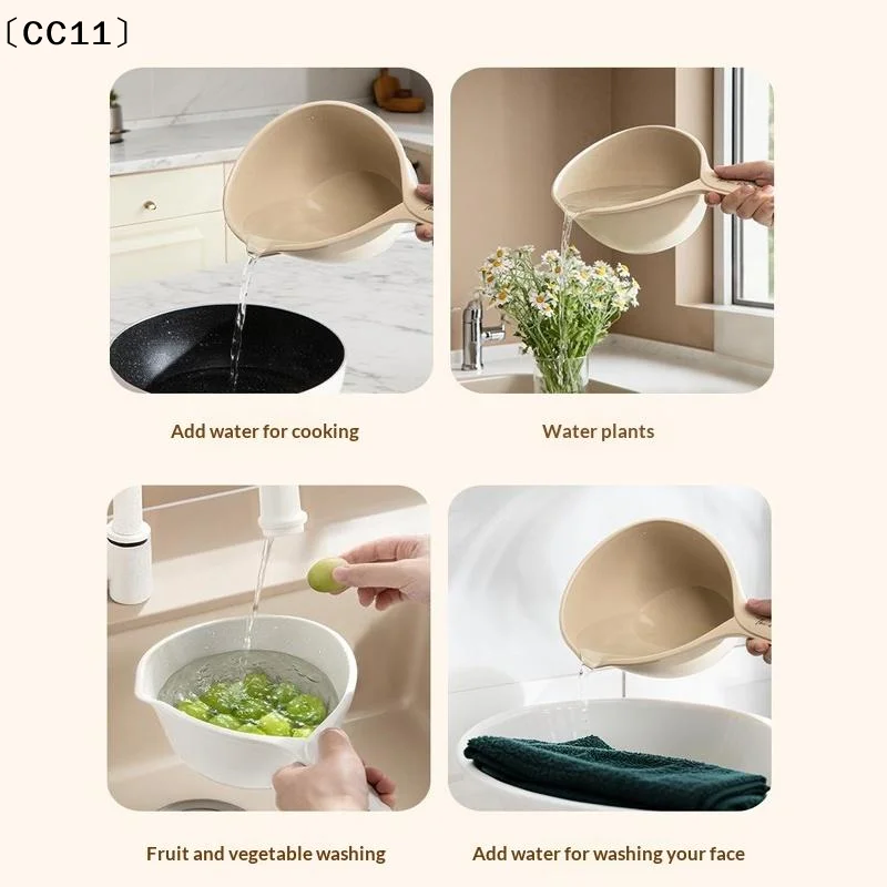 Long-Handle Plastic Water Dipper Food-Grade PP Water Scoop With Pour Spout Kitchen Ladle For Bath, Garden & Pet Use〔CC11〕
