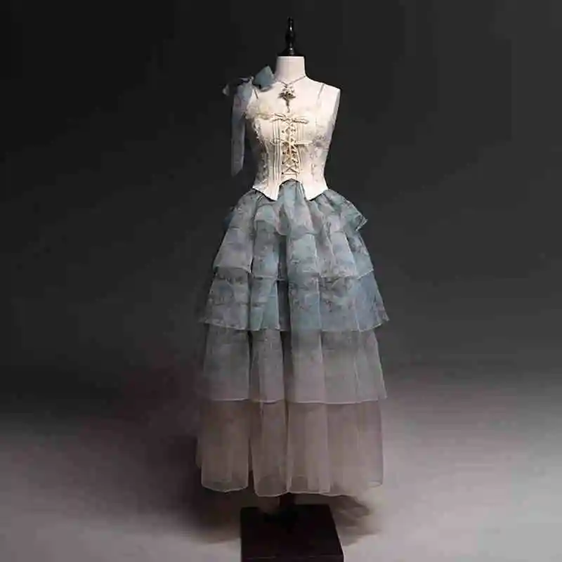 Europe Trend Attire Luxury Niche Banquet Evening Gown Girl Birthday Coming Of Age Princess Dress Apricot Tree Lolita Garment