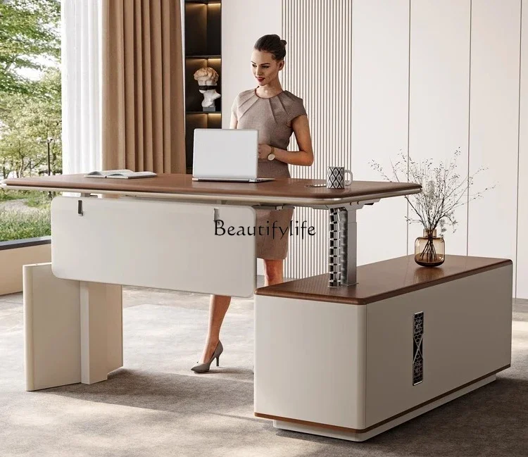 

FG17E0 Grade Intelligent Electric Lifting Office Desk Light Luxury High-end Sense Office Table