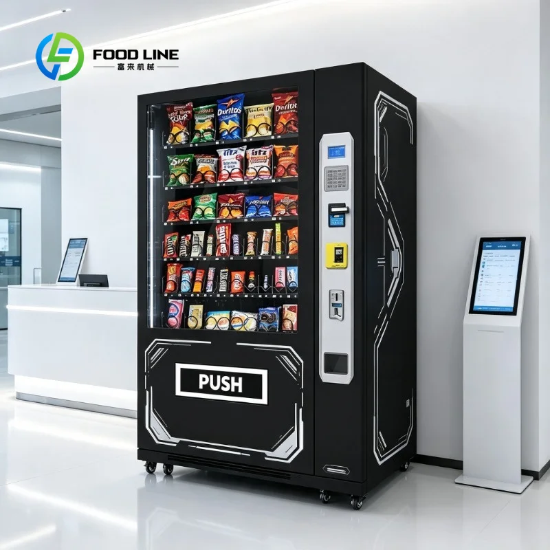 Snack and Drink Vending Machine, 21.5 Inch Touch Screen Automatic Combo Customized for School Office Park Hospital