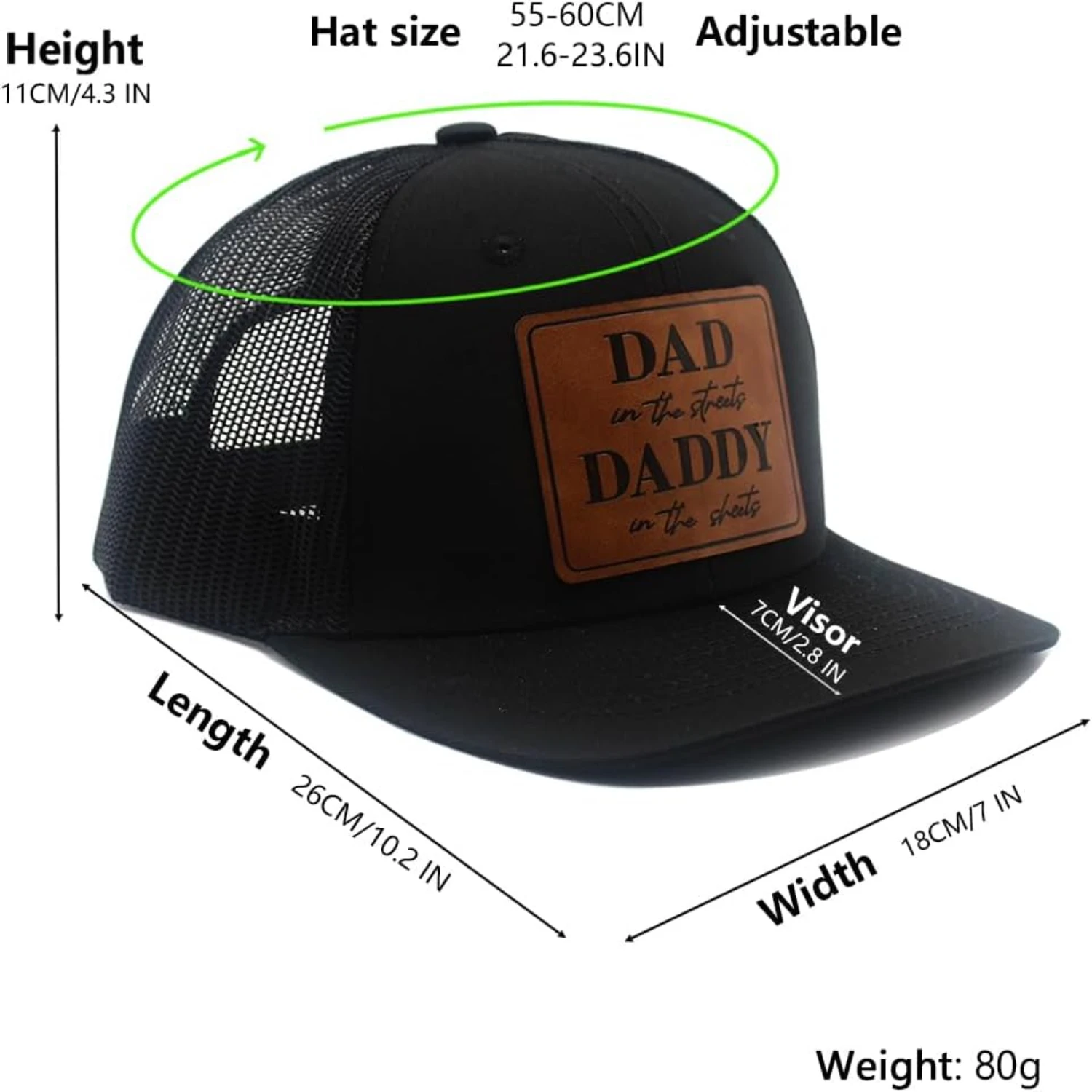 Stylish and Durable Leather Baseball Cap for the Dad who Rocks in the Streets and in the Sheets! A Classy and Long-lasting Gift