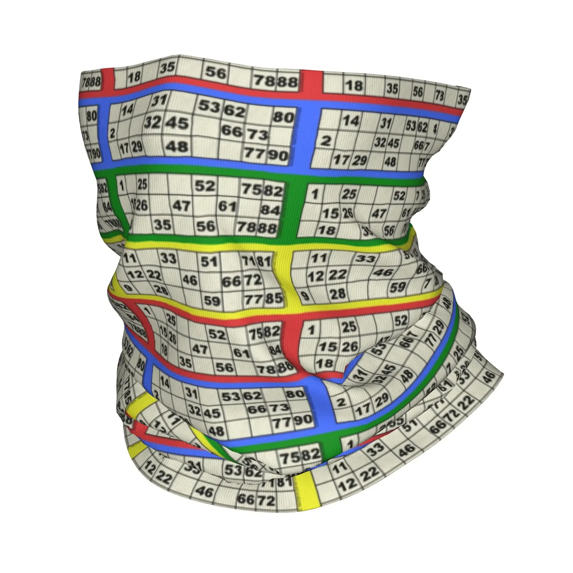 New 90 Ball Bingo Paper Game Bandana Neck Gaiter for Hiking Camping Men Women Wrap Scarf  Balaclava Warmer Face Scarf Cover