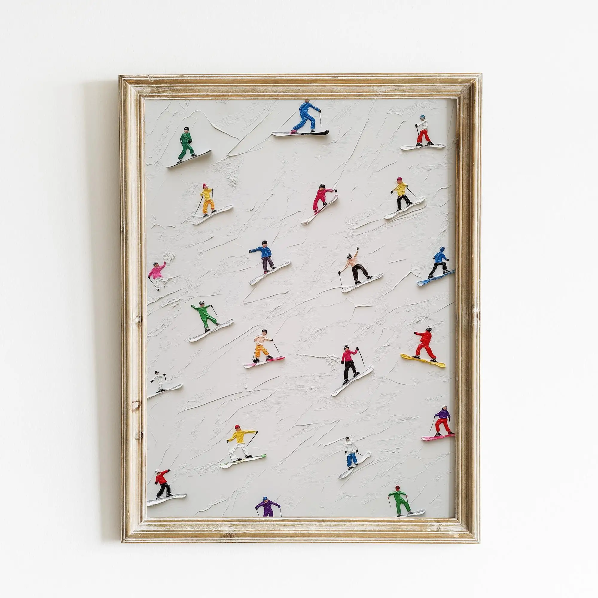 Abstract Winter Ski Print, Retro Ski Wall Art, Apre Ski Poster, Modern Minimalist Holiday Decor, Colorful Christmas Print Decor
