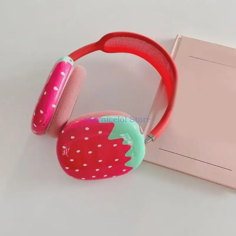Full Coverage Strawberry Protector Headsets Cover for Airpods Pods Earphone Case,Shockproof PC Earpads Easy to Carry E8BA