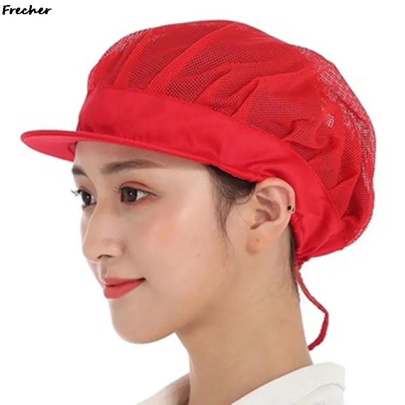 Factory Working Hats Food Service Hair Cover Breathable Mesh Baking Cap for Restaurant Kitchen Women Men Workshop Hat Skullcaps