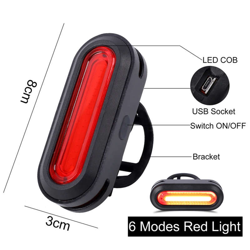 WEST BIKING Bicycle Rear Light USB Rechargeable LED Tail Light 6 Mode Cycling Safety Helmet Bag Flash Lamp Bike Accessories