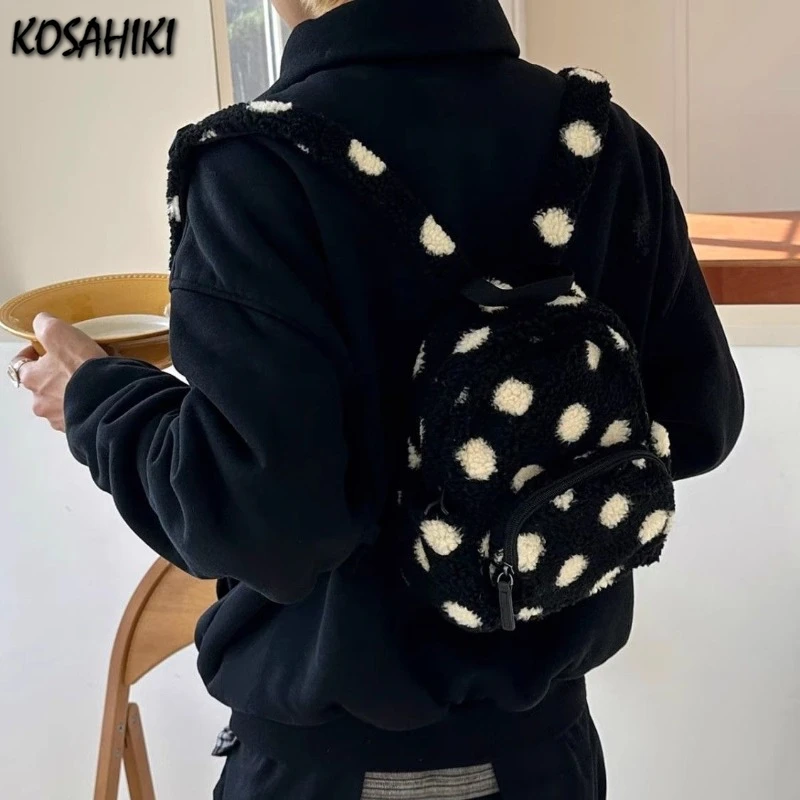 Backpacks for Women Y2k Aesthetic Vintage Dot Fashion Streetwear Backpack Korean All Match Students Mini Casual Schoolbags Femme