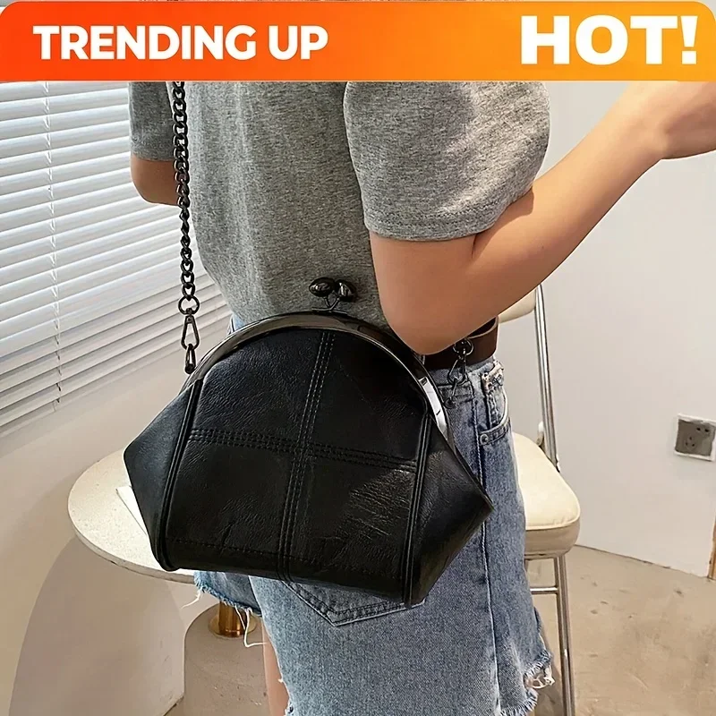 Large Capacity Retro Solid Color Crossbody Bag, Fashion And Versatile Chain Shoulder Coin Purse, Women's Commuting Party Bags