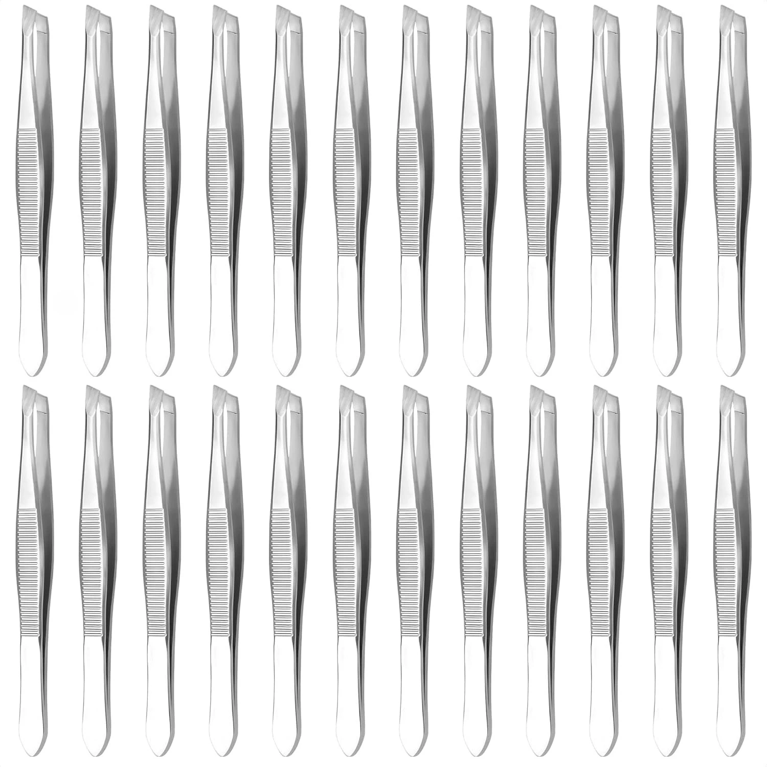 1/11/24 Pcs Tweezers Bulk Pack Stainless Steel Bulk Tweezers Designed for Effortless Eyebrow Plucking Remove Beard Makeup Tools