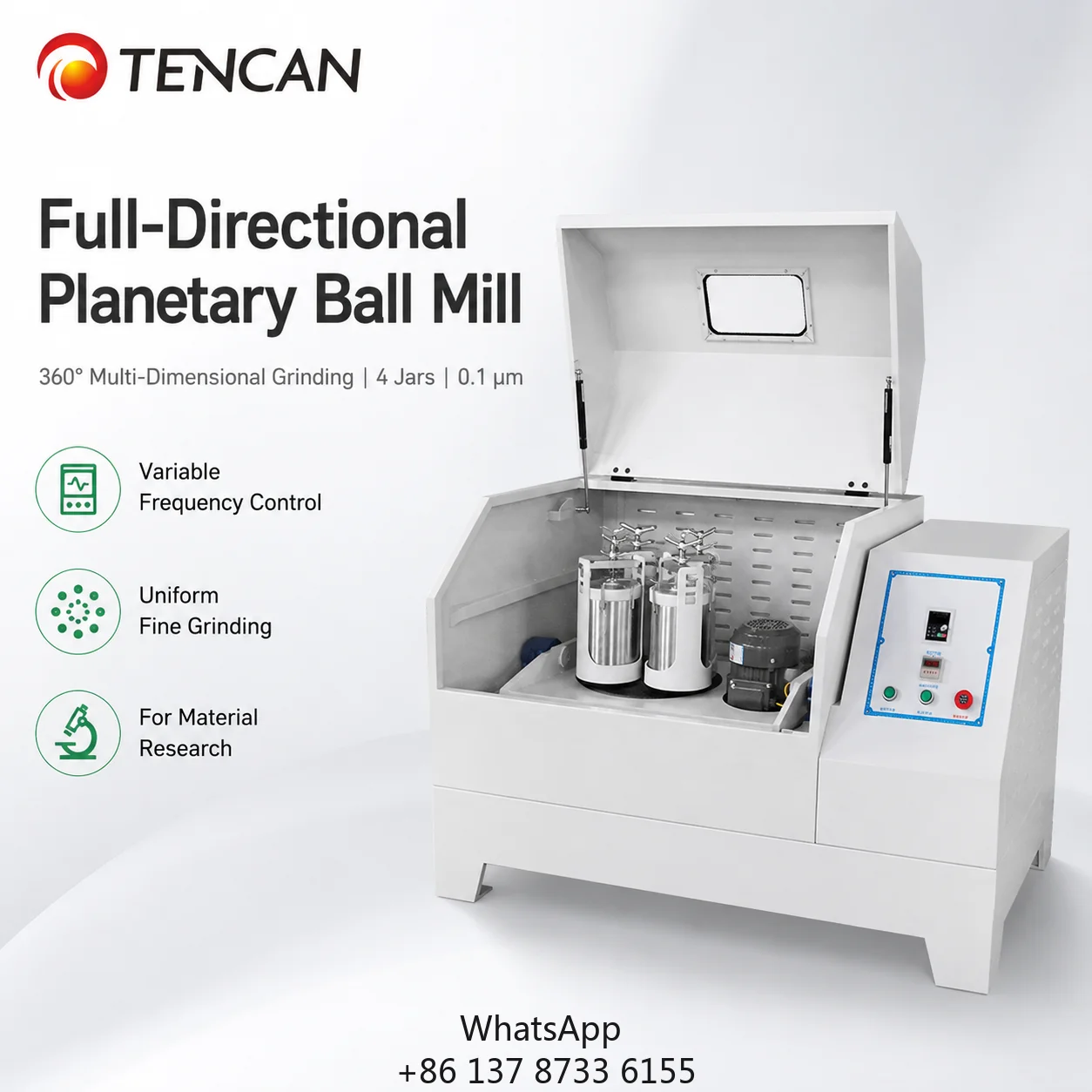 QXQM-16 High Efficient Full Directional Planetary Ball Mill Grinder Motor Bearing For Electronic Glass Powder Milling Anti